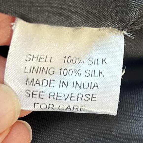 Hand-Beaded Black & Bronze Silk Geometric Jacket w/ Greek Key Borders – US XS/S - Picture 10 of 10